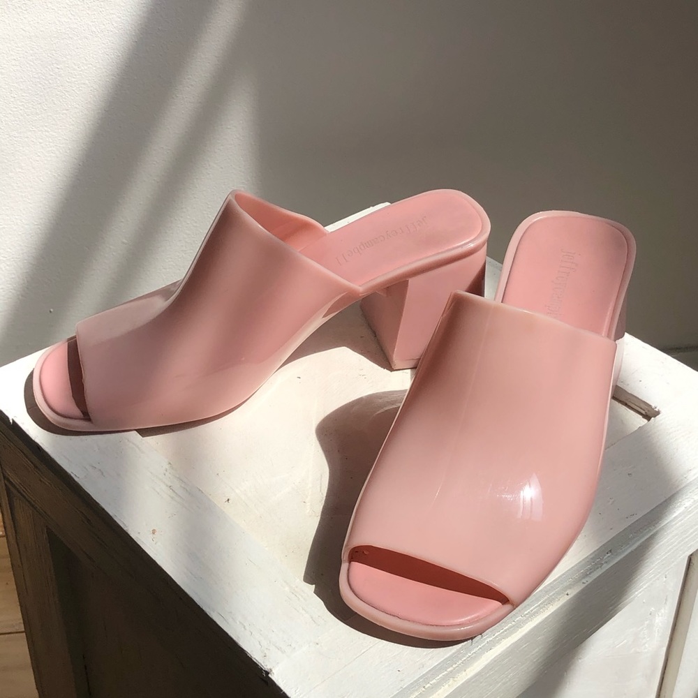 Jeffrey Campbell Petra block heel jelly mules